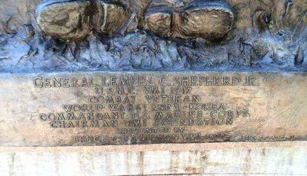 GENERAL LEMUEL C. SHEPHERD JR. MEMORIAL DEDICATION STONE