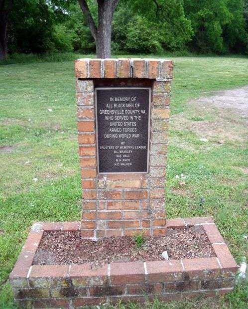 GREENSVILLE COUNTY BLACK VETERANS WORLD WAR I MEMORIAL