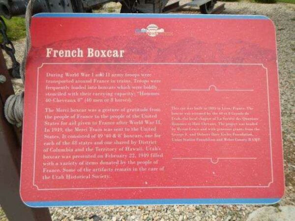 FRENCH BOXCAR WAR MEMORIAL PLAQUE