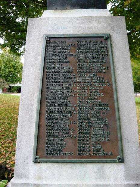 NEWFANE CIVIL WAR AND WORLD WAR I MEMORIAL PLAQUE B
