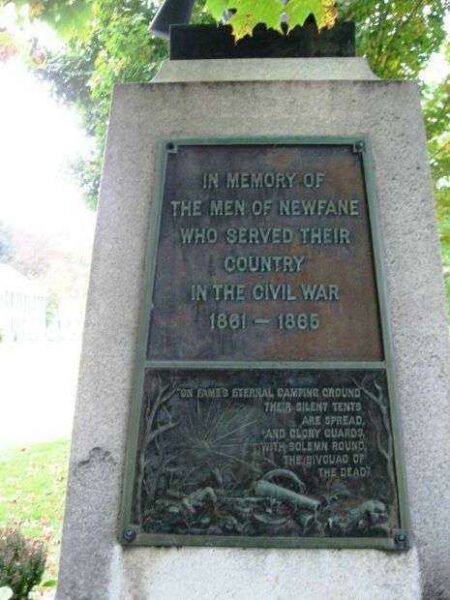 NEWFANE CIVIL WAR AND WORLD WAR I MEMORIAL PLAQUE A