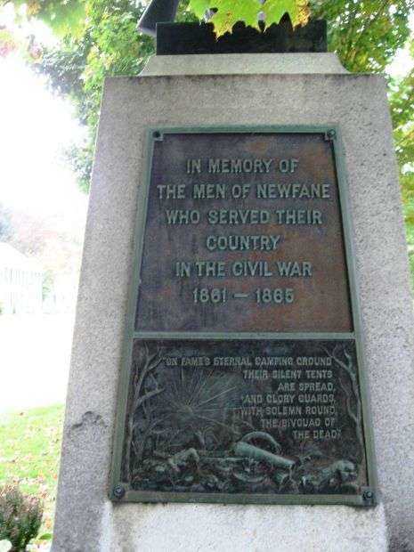 NEWFANE CIVIL WAR AND WORLD WAR I MEMORIAL PLAQUE A