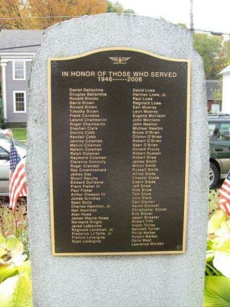 JAMAICA WAR VETERANS HONOR ROLL MEMORIAL BACK
