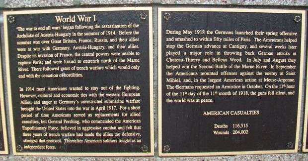 WORLD WAR I MEMORIAL PLAQUES A & B