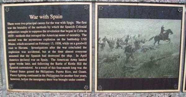 WAR WITH SPAIN MEMORIAL PLAQUES A & B