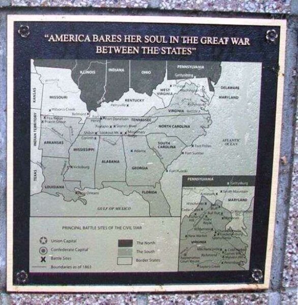 THE WAR BETWEEN THE STATES MEMORIAL PLAQUE F