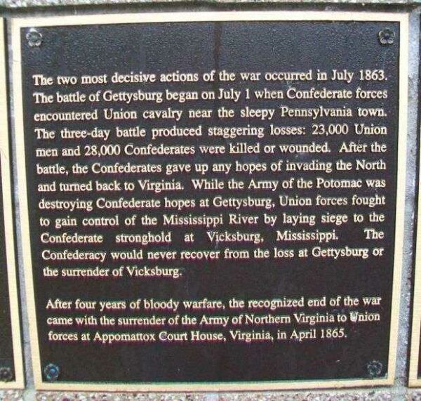 THE WAR BETWEEN THE STATES MEMORIAL PLAQUE B