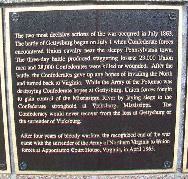 THE WAR BETWEEN THE STATES MEMORIAL PLAQUE B