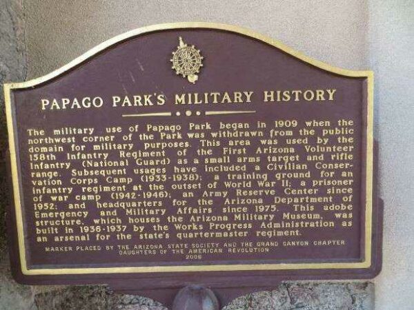 PAPAGO PARK’S MILITARY HISTORY MEMORIAL MARKER