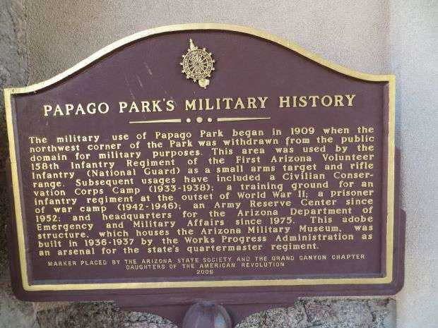 PAPAGO PARK’S MILITARY HISTORY MEMORIAL MARKER