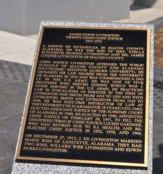 JAMES EDWIN LIVINGSTON MEMORIAL PLAQUE