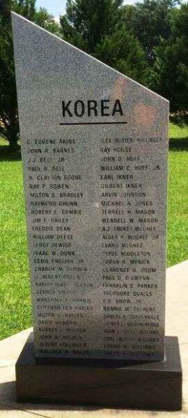 URIAH VETERANS MEMORIAL HONOR ROLL STONE E