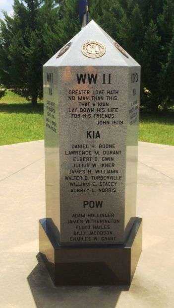 URIAH VETERANS MEMORIAL KIA HONOR ROLL STONE B