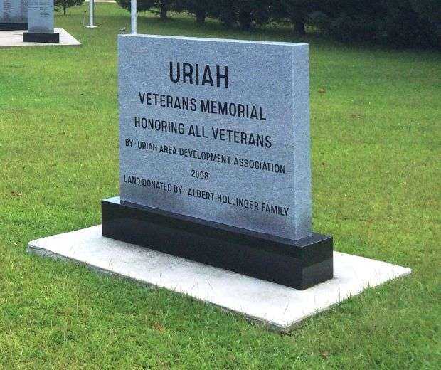 URIAH VETERANS MEMORIAL ENTRANCE STONE