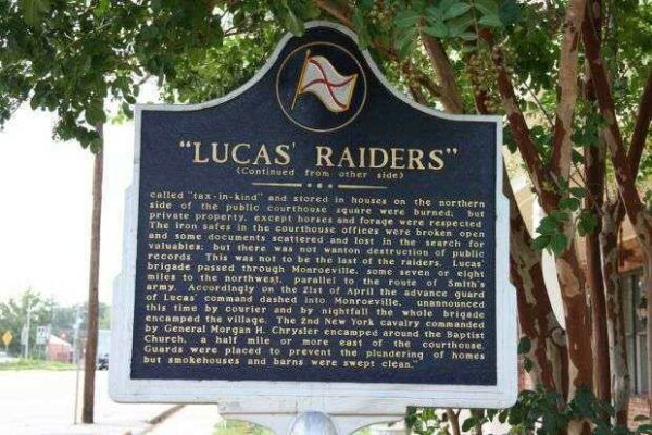 “LUCAS’ RAIDERS” WAR MEMORIAL MARKER BACK