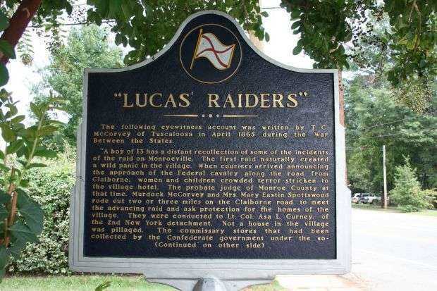 “LUCAS’ RAIDERS” WAR MEMORIAL MARKER FRONT