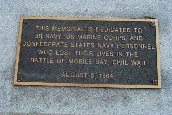 BATTLE OF MOBILE BAY MEMORIAL PLAQUE