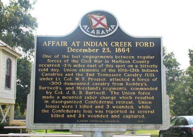 AFFAIR AT INDIAN CREEK FORD MEMORIAL MARKER