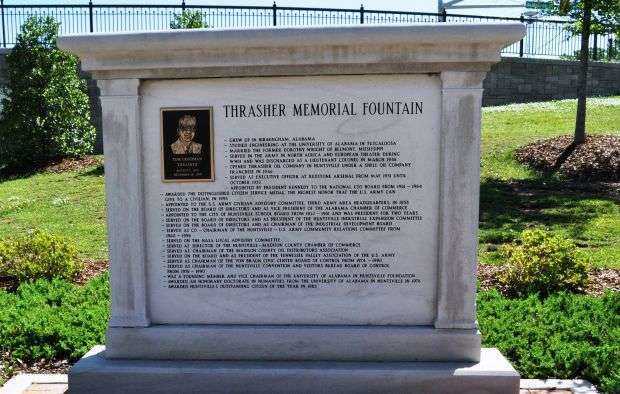 THRASHER MEMORIAL FOUNTAIN DEDICATION STONE