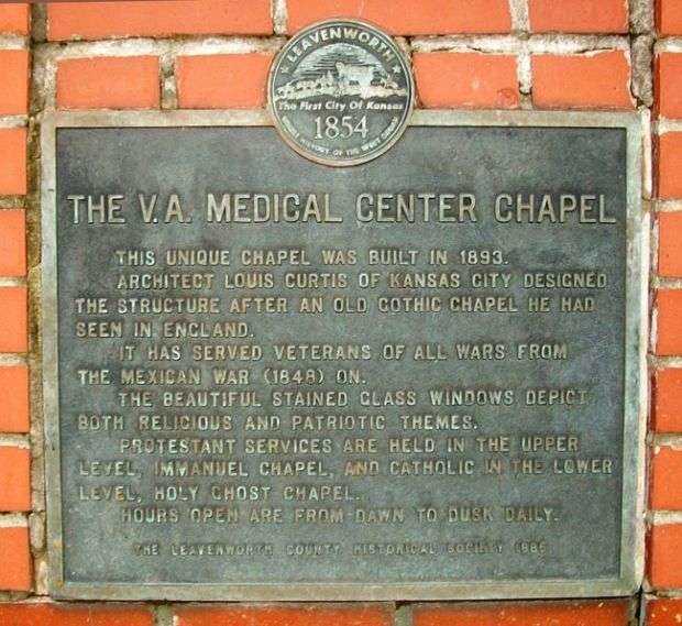 LEAVENWORTH V.A. MEDICAL CENTER MEMORIAL CHAPEL PLAQUE