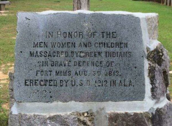 FORT MIMS MASSACRE WAR MEMORIAL FRONT