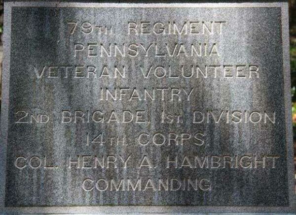 79TH REGIMENT PENNSYLVANIA VETERAN VOLUNTEER INFANTRY MEMORIAL STONE