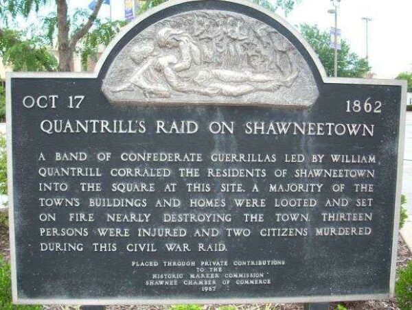 QUANTRILL’S RAID ON SHAWNEETOWN WAR MEMORIAL MARKER