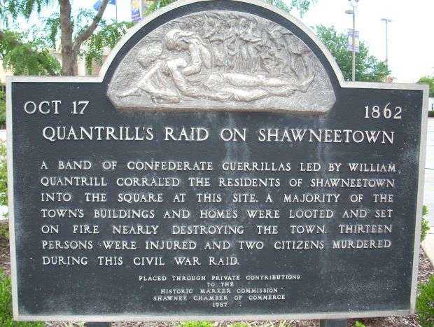 QUANTRILL’S RAID ON SHAWNEETOWN WAR MEMORIAL MARKER