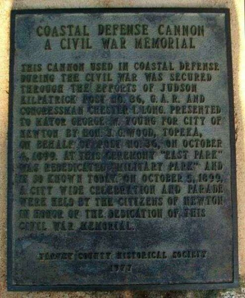 COASTAL DEFENSE CANNON CIVIL WAR MEMORIAL PLAQUE