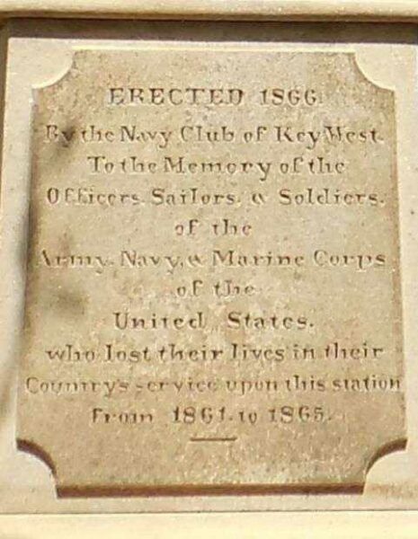NAVY CLUB OF KEY WEST CIVIL WAR MEMORIAL DEDICATION STONE