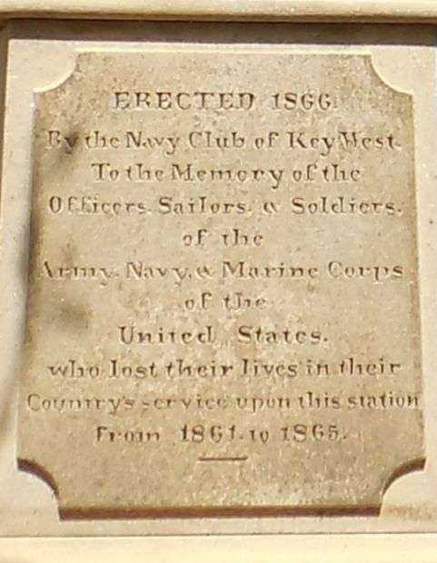 NAVY CLUB OF KEY WEST CIVIL WAR MEMORIAL DEDICATION STONE