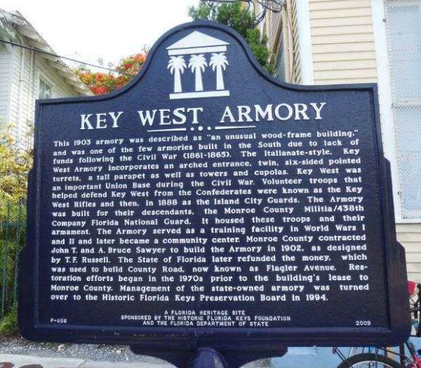 KEY WEST ARMORY WAR MEMORIAL MARKER