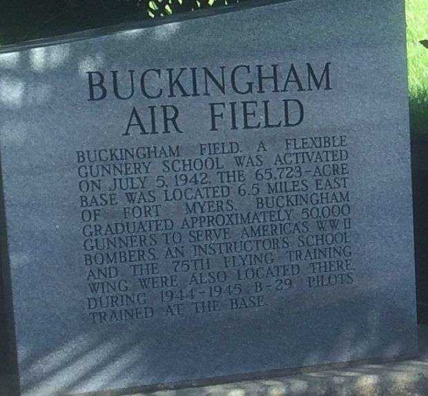 BUCKINGHAM AND PAGE ARMY AIR FIELDS MEMORIAL STONE A