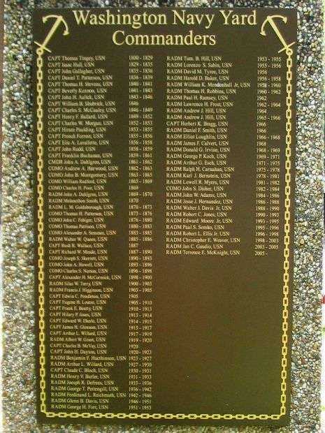 THE WASHINGTON NAVY YARD MEMORIAL PLAQUE B