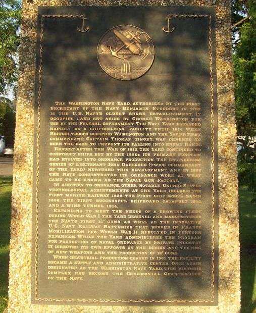 THE WASHINGTON NAVY YARD MEMORIAL PLAQUE A