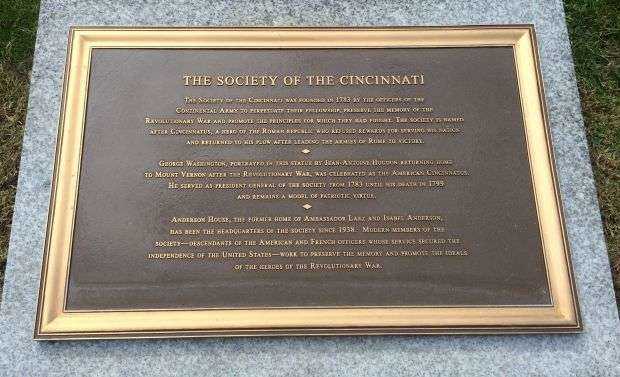 THE SOCIETY OF THE CINCINNATI MEMORIAL PLAQUE