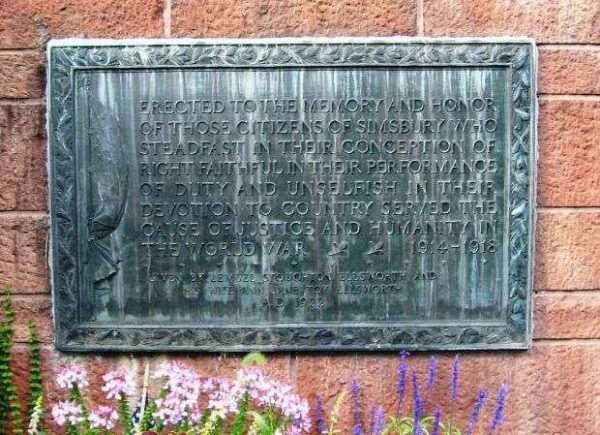 SIMSBURY WORLD WAR MEMORIAL GATE PLAQUE