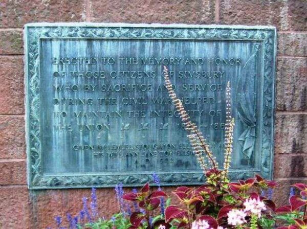 SIMSBURY CIVIL WAR MEMORIAL GATE PLAQUE