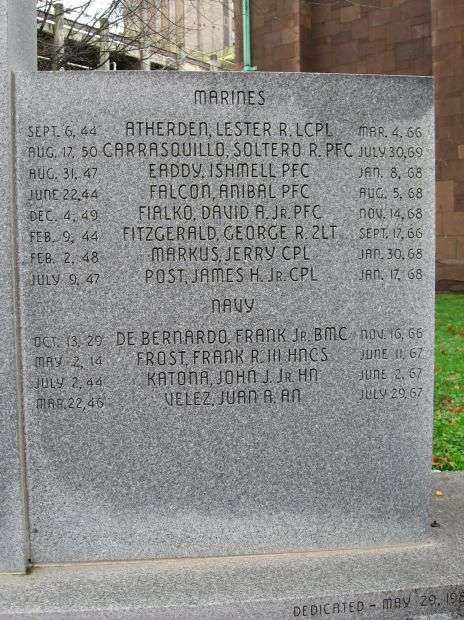 BRIDGEPORT VIETNAM WAR MEMORIAL RIGHT STONE