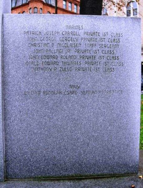 BRIDGEPORT KOREAN WAR MEMORIAL RIGHT STONE