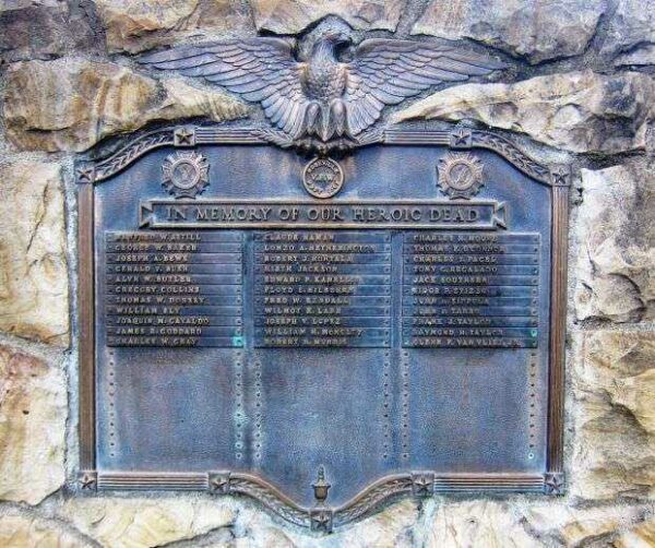 ROSEVILLE V.F.W. POST 1661 WAR MEMORIAL PLAQUE