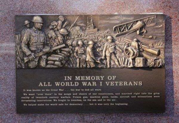 APPLETON WORLD WAR I VETERANS MEMORIAL PLAQUE