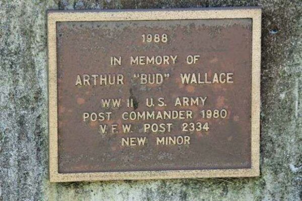 ARTHUR “BUD” WALLACE WAR MEMORIAL PLAQUE
