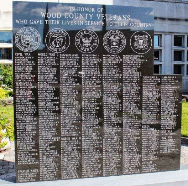 WOOD COUNTY VETERANS MEMORIAL HONOR ROLL WALL