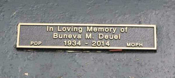 BUNEVA M. DEUEL MEMORIAL ANCHOR PLAQUE