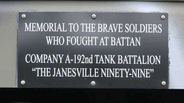 TO THE BRAVE SOLDIERS OF BATTAN MEMORIAL TANK PLAQUE