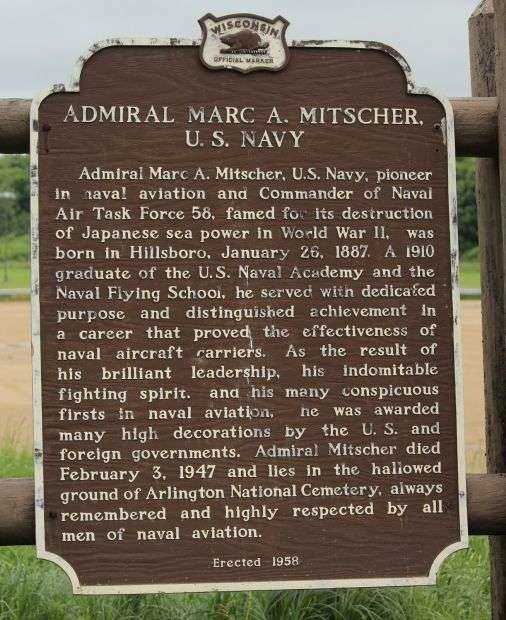 ADMIRAL MARC A. MITSCHER WAR MEMORIAL MARKER