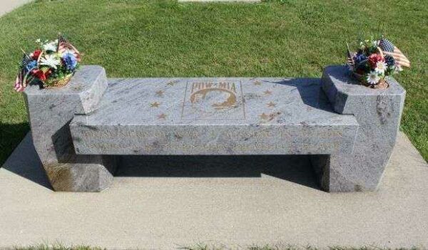 MARINE CORPS LEAGUE AERO PARK POW MIA MEMORIAL BENCH