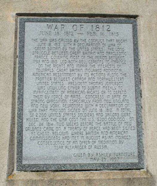 WAR OF 1812 MEMORIAL NARRATIVE STONE