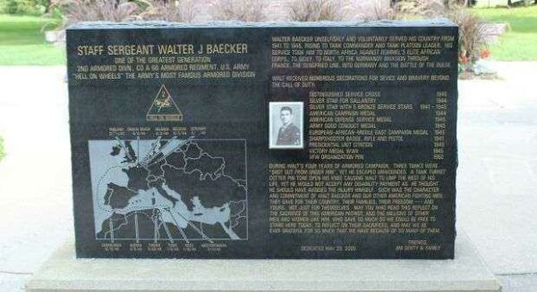 STAFF SERGEANT WALTER J BAECKER WAR MEMORIAL